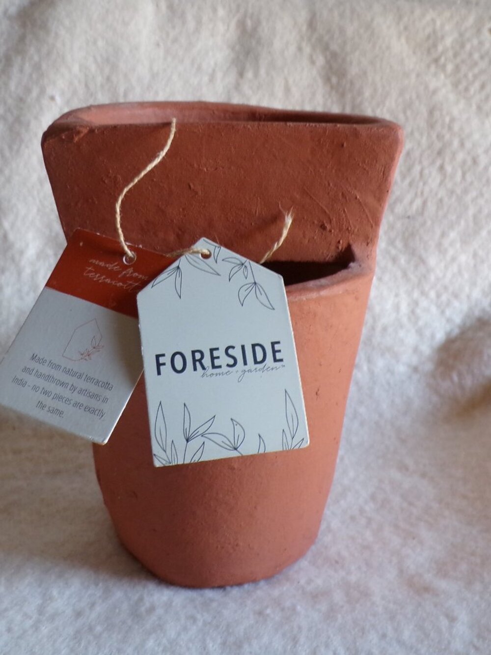 Foreside Terracotta Split Level Planter Pot Vase New Made by Artisians in India